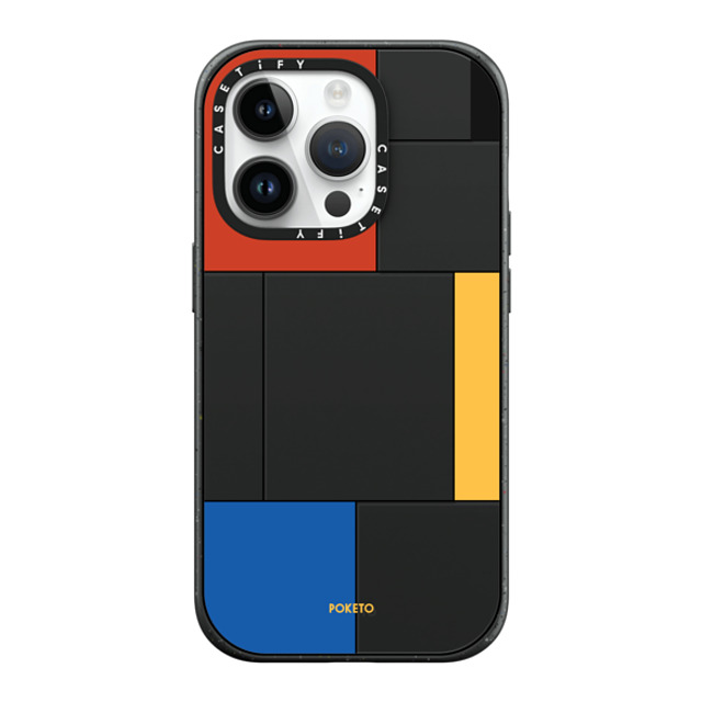 Poketo x CASETiFY iPhone 14 Pro ケース マットブラック インパクトケース MagSafe対応 Mondrianesque by Poketo