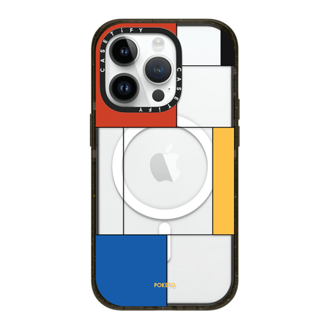 Poketo x CASETiFY iPhone 14 Pro ケース ブラック インパクトケース MagSafe対応 Mondrianesque by Poketo