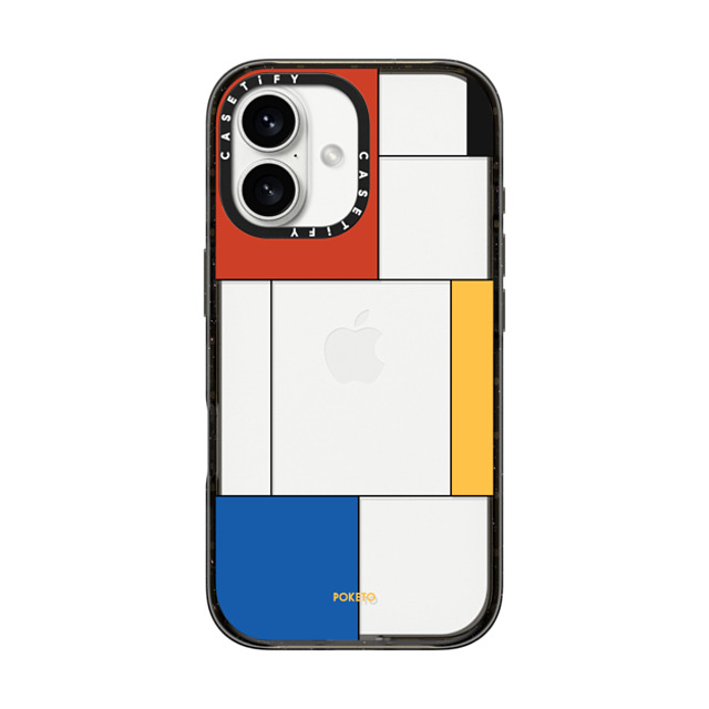 Poketo x CASETiFY iPhone 16 ケース ブラック インパクトケース Mondrianesque by Poketo