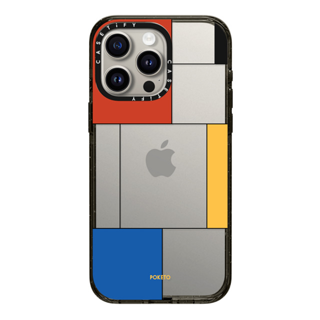 Poketo x CASETiFY iPhone 15 Pro Max ケース ブラック インパクトケース Mondrianesque by Poketo