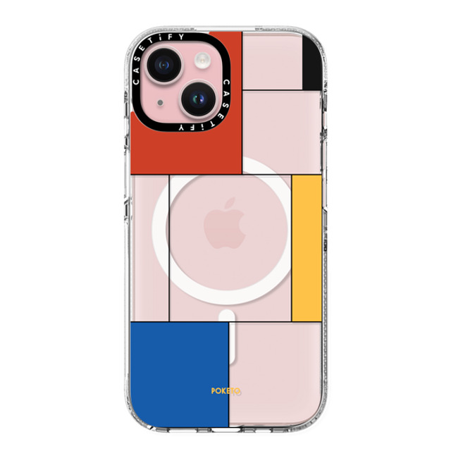 Poketo x CASETiFY iPhone 15 ケース クリア クリア ケース MagSafe対応 Mondrianesque by Poketo