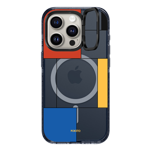 Poketo x CASETiFY iPhone 15 Pro Case Checkered,Geometric Classic Blue インパクトリングスタンドケース MagSafe対応 Mondrianesque by Poketo Mother's Day Poketo x CASETiFY iPhone 15 Pro Case Checkered,Geometric Classic Blue インパクトリングスタンドケース MagSafe対応 Mondrianesque by Poketo Mother's Day