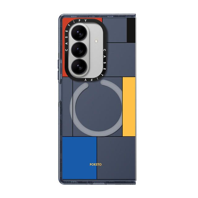 Poketo x CASETiFY Galaxy Z Fold7 P[X Checkered,Geometric lCr[ Impact Magnetic Case Mondrianesque by Poketo