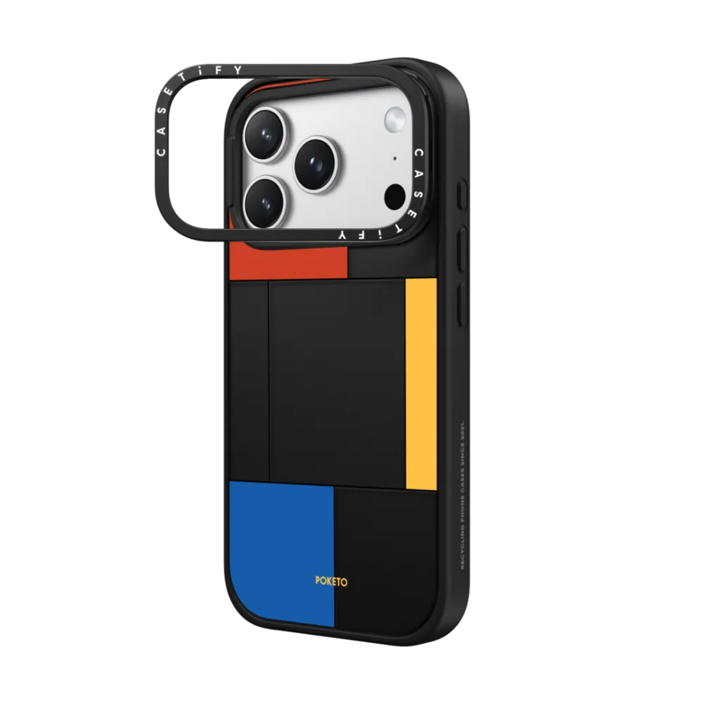 Impact Ring Stand iPhone 17 Pro Max Case MagSafe Compatible - Mondrianesque by Poketo