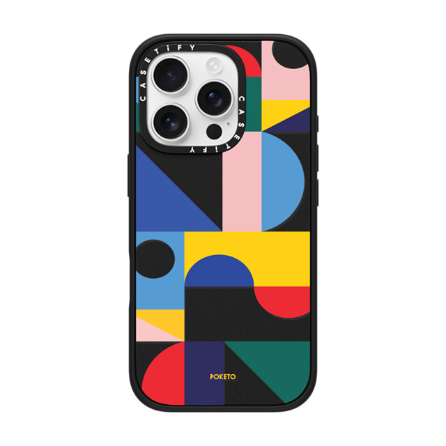 Poketo x CASETiFY iPhone 16 Pro ケース Geometric,Abstract マットブラック インパクトケース MagSafe対応 PING PONG BY POKETO Father's Day Poketo x CASETiFY iPhone 16 Pro ケース Geometric,Abstract マットブラック インパクトケース MagSafe対応 PING PONG BY POKETO Father's Day