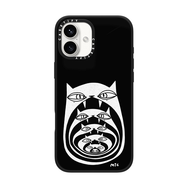MTC Pottery x CASETiFY iPhone 16 Plus Case Matte Black Impact Case MagSafe Compatible Recursion Cats MTC Pottery x CASETiFY iPhone 16 Plus Case Matte Black Impact Case MagSafe Compatible Recursion Cats