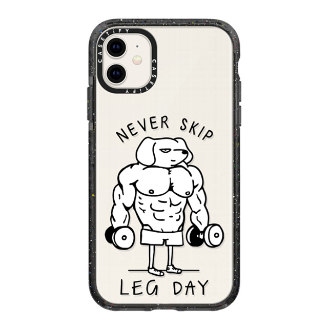 Huebucket x CASETiFY iPhone 11 ケース Dog,Animal ブラック インパクトケース Never Skip Leg Day Dachshund Back to School Huebucket x CASETiFY iPhone 11 ケース Dog,Animal ブラック インパクトケース Never Skip Leg Day Dachshund Back to School