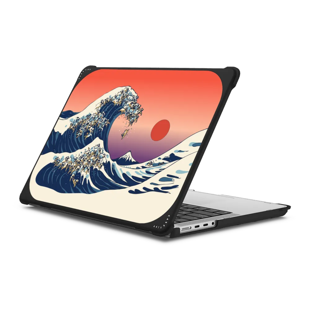 Bounce MacBook Pro 14-inch (M1 - M4) Case - The Great Wave of Pugs