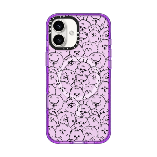 Huebucket x CASETiFY iPhone 16 Plus Case パープル Impact Case MagSafe Compatible Oh Pomeranians Huebucket x CASETiFY iPhone 16 Plus Case パープル Impact Case MagSafe Compatible Oh Pomeranians