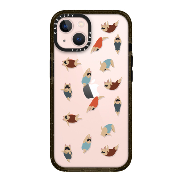 Huebucket x CASETiFY iPhone 13 ケース ブラック インパクトケース Frenchie Swimmer