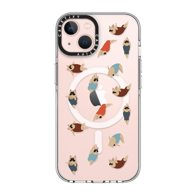 Huebucket x CASETiFY iPhone 13 ケース クリア クリア ケース MagSafe対応 Frenchie Swimmer