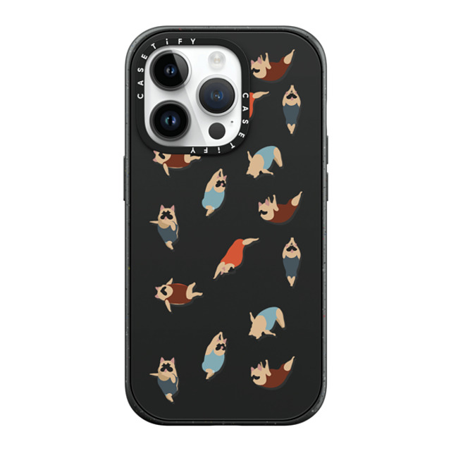 Huebucket x CASETiFY iPhone 14 Pro ケース マットブラック インパクトケース MagSafe対応 Frenchie Swimmer