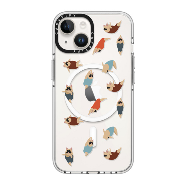 Huebucket x CASETiFY iPhone 14 ケース クリア クリア ケース MagSafe対応 Frenchie Swimmer