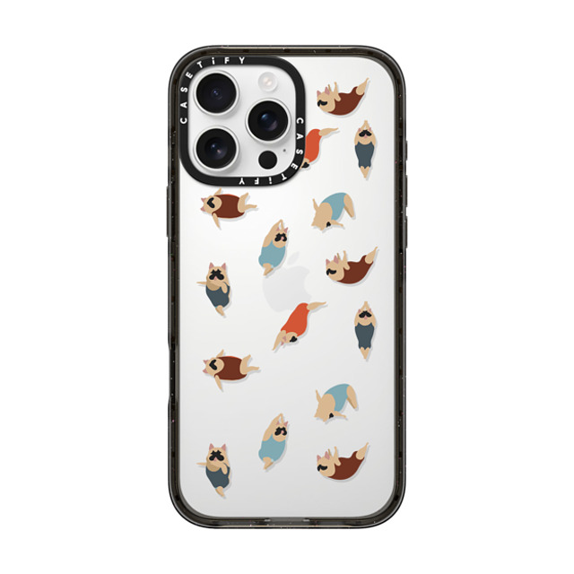 Huebucket x CASETiFY iPhone 16 Pro Max ケース ブラック インパクトケース Frenchie Swimmer