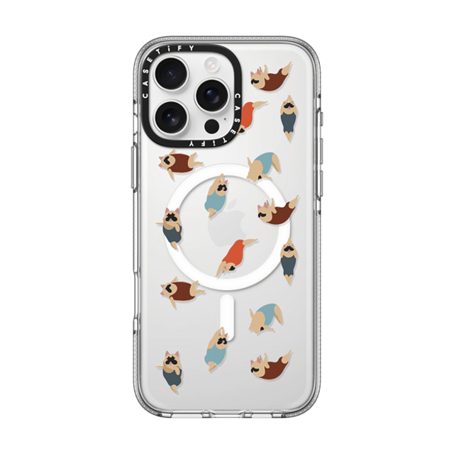 Huebucket x CASETiFY iPhone 16 Pro Max ケース クリア クリア ケース MagSafe対応 Frenchie Swimmer