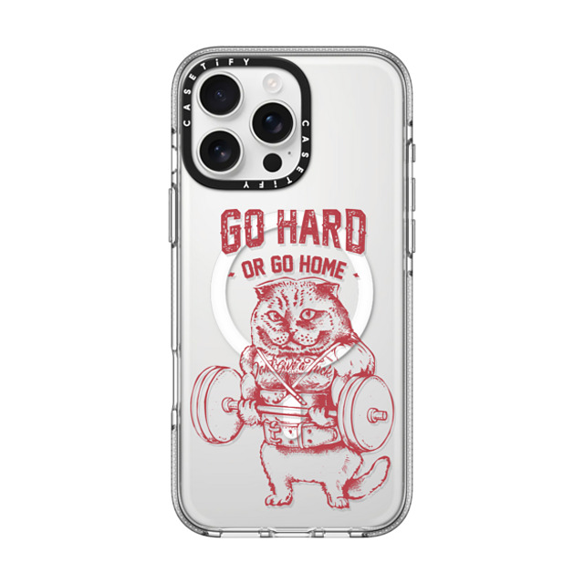 Huebucket x CASETiFY iPhone 16 Pro Max Case Cat,Animal クリア クリア ケース MagSafe対応 Go Hard or Go Home Scottish Fold Back to School Huebucket x CASETiFY iPhone 16 Pro Max Case Cat,Animal クリア クリア ケース MagSafe対応 Go Hard or Go Home Scottish Fold Back to School