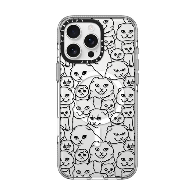 Huebucket x CASETiFY iPhone 16 Pro Max Case Cat,Animal クリア クリア ケース MagSafe対応 Oh Scottish Fold Back to School Huebucket x CASETiFY iPhone 16 Pro Max Case Cat,Animal クリア クリア ケース MagSafe対応 Oh Scottish Fold Back to School