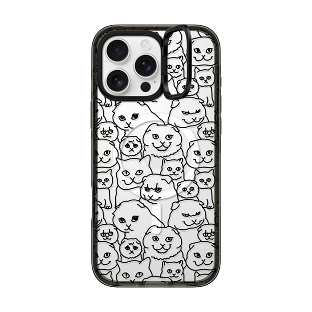 Huebucket x CASETiFY iPhone 16 Pro Max Case Cat,Animal Black インパクトリングスタンドケース MagSafe対応 Oh Scottish Fold Back to School Huebucket x CASETiFY iPhone 16 Pro Max Case Cat,Animal Black インパクトリングスタンドケース MagSafe対応 Oh Scottish Fold Back to School