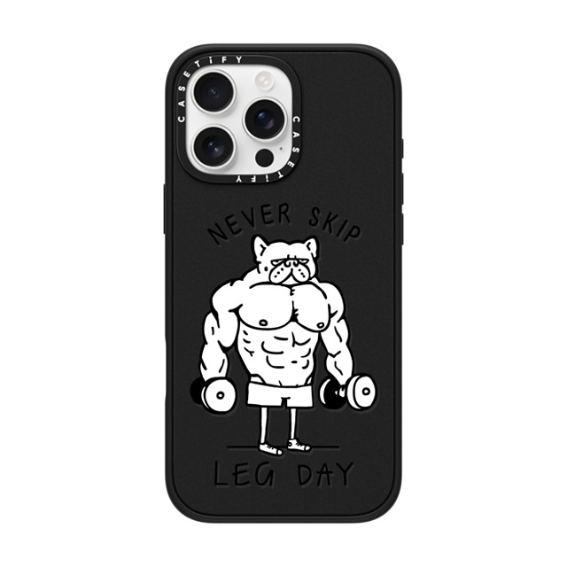 Huebucket x CASETiFY iPhone 16 Pro Max Case Dog,Animal Matte Black Impact Case MagSafe Compatible Never Skip Leg Day Frenchie Back to School Huebucket x CASETiFY iPhone 16 Pro Max Case Dog,Animal Matte Black Impact Case MagSafe Compatible Never Skip Leg Day Frenchie Back to School