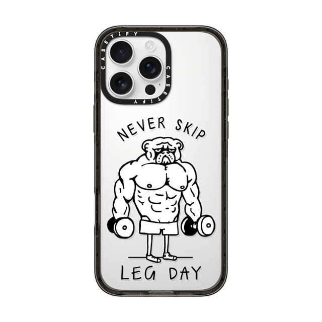Huebucket x CASETiFY iPhone 16 Pro Max ケース Dog,Animal ブラック インパクトケース Never Skip Leg Day English Bulldog Back to School Huebucket x CASETiFY iPhone 16 Pro Max ケース Dog,Animal ブラック インパクトケース Never Skip Leg Day English Bulldog Back to School
