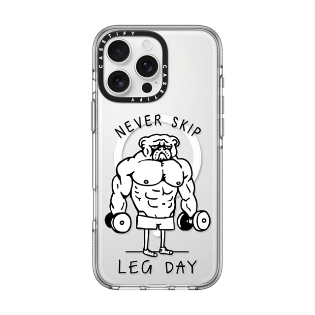 Huebucket x CASETiFY iPhone 16 Pro Max ケース Dog,Animal クリア クリア ケース MagSafe対応 Never Skip Leg Day English Bulldog Back to School Huebucket x CASETiFY iPhone 16 Pro Max ケース Dog,Animal クリア クリア ケース MagSafe対応 Never Skip Leg Day English Bulldog Back to School