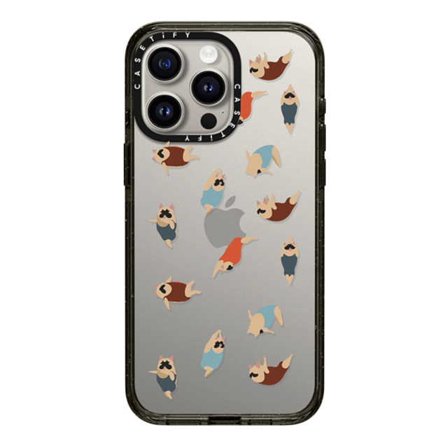 Huebucket x CASETiFY iPhone 15 Pro Max ケース ブラック インパクトケース Frenchie Swimmer