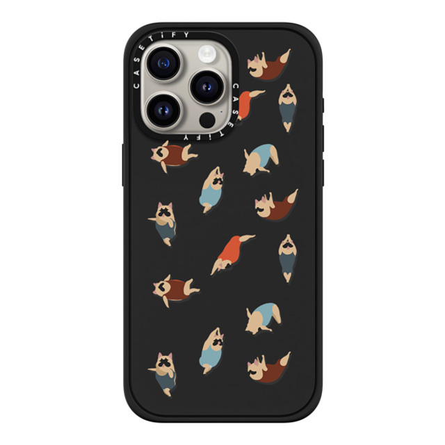 Huebucket x CASETiFY iPhone 15 Pro Max ケース マットブラック インパクトケース MagSafe対応 Frenchie Swimmer