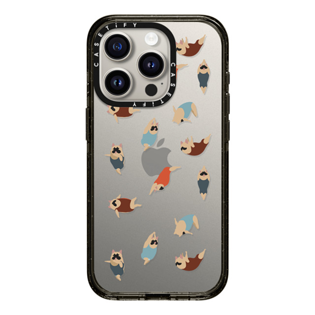 Huebucket x CASETiFY iPhone 15 Pro ケース ブラック インパクトケース Frenchie Swimmer