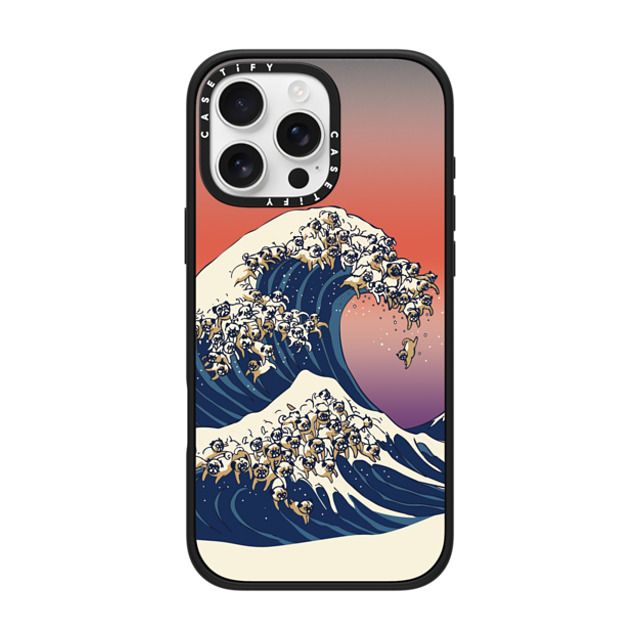Huebucket x CASETiFY iPhone 16 Pro Max Case Cartoon,Nature マットブラック インパクトケース MagSafe対応 The Great Wave of Pug Mother's Day Huebucket x CASETiFY iPhone 16 Pro Max Case Cartoon,Nature マットブラック インパクトケース MagSafe対応 The Great Wave of Pug Mother's Day