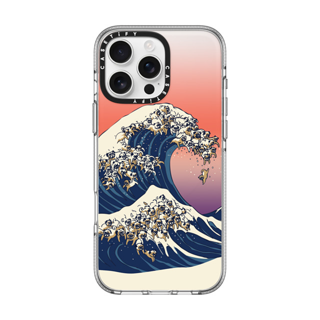 Huebucket x CASETiFY iPhone 16 Pro Max Case Cartoon,Nature クリア クリア ケース MagSafe対応 The Great Wave of Pug Mother's Day Huebucket x CASETiFY iPhone 16 Pro Max Case Cartoon,Nature クリア クリア ケース MagSafe対応 The Great Wave of Pug Mother's Day