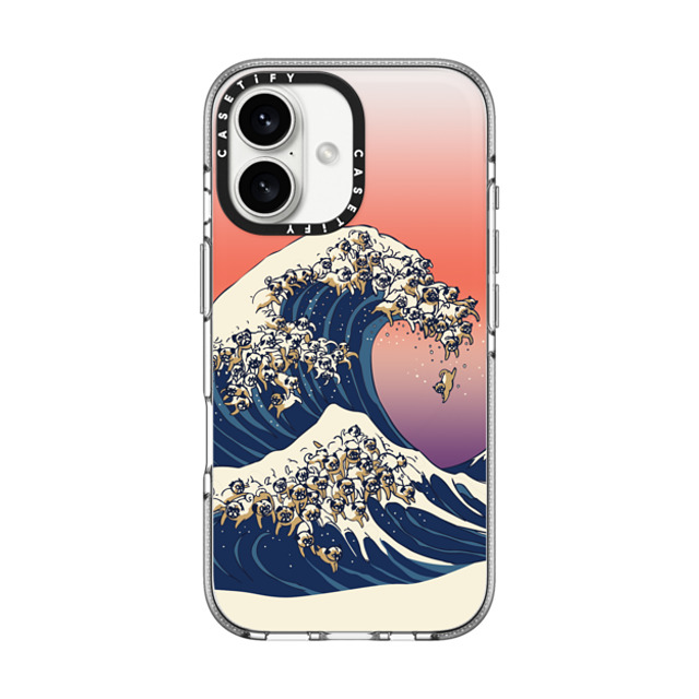 Huebucket x CASETiFY iPhone 16 ケース Cartoon,Nature クリア クリア ケース MagSafe対応 The Great Wave of Pug Father's Day Huebucket x CASETiFY iPhone 16 ケース Cartoon,Nature クリア クリア ケース MagSafe対応 The Great Wave of Pug Father's Day