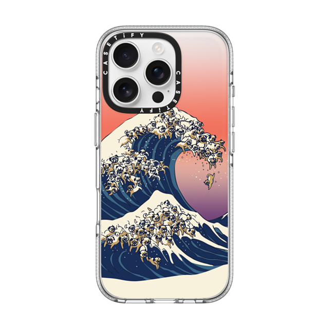 Huebucket x CASETiFY iPhone 16 Pro Case Cartoon,Nature Clear Clear Case MagSafe Compatible The Great Wave of Pug Mother's Day Huebucket x CASETiFY iPhone 16 Pro Case Cartoon,Nature Clear Clear Case MagSafe Compatible The Great Wave of Pug Mother's Day