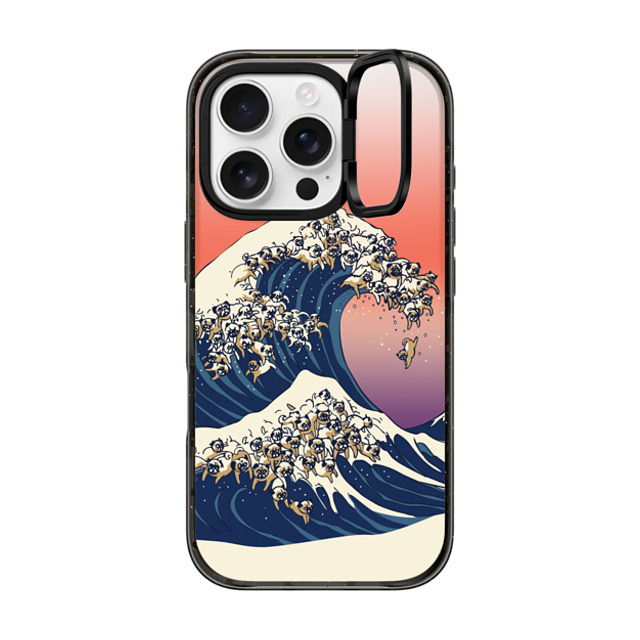 Huebucket x CASETiFY iPhone 16 Pro Case Cartoon,Nature Black インパクトリングスタンドケース MagSafe対応 The Great Wave of Pug Mother's Day Huebucket x CASETiFY iPhone 16 Pro Case Cartoon,Nature Black インパクトリングスタンドケース MagSafe対応 The Great Wave of Pug Mother's Day