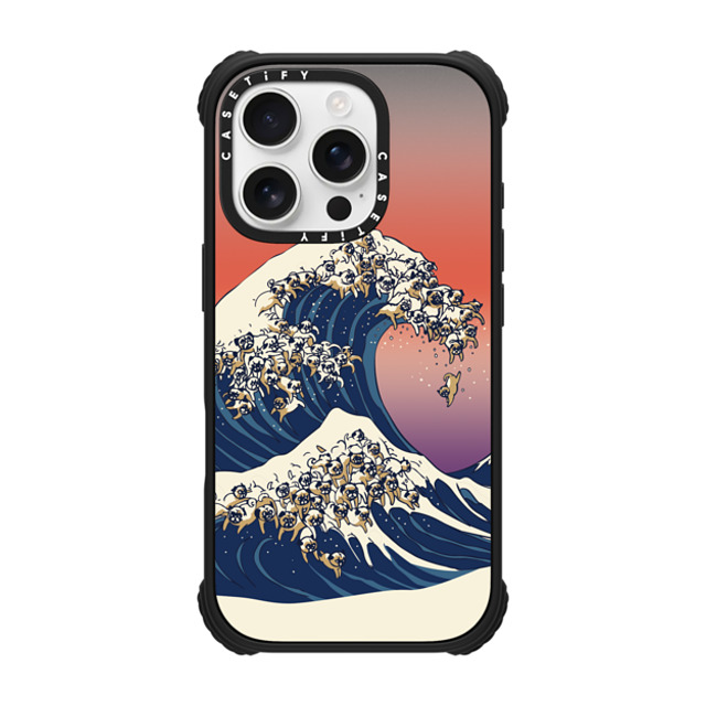 Huebucket x CASETiFY iPhone 16 Pro Case Matte Black ウルトラ インパクトケース MagSafe 対応 The Great Wave of Pug Huebucket x CASETiFY iPhone 16 Pro Case Matte Black ウルトラ インパクトケース MagSafe 対応 The Great Wave of Pug