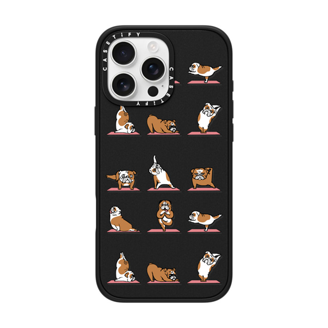 Huebucket x CASETiFY iPhone 16 Pro Max ケース Dog,Yoga マットブラック インパクトケース MagSafe対応 English Bulldog Yoga 2 Father's Day Huebucket x CASETiFY iPhone 16 Pro Max ケース Dog,Yoga マットブラック インパクトケース MagSafe対応 English Bulldog Yoga 2 Father's Day