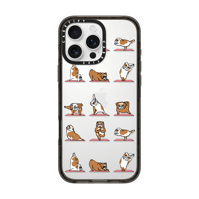 Huebucket x CASETiFY iPhone 16 Pro Max ケース Dog,Yoga ブラック インパクトケース English Bulldog Yoga 2 Back to School Huebucket x CASETiFY iPhone 16 Pro Max ケース Dog,Yoga ブラック インパクトケース English Bulldog Yoga 2 Back to School