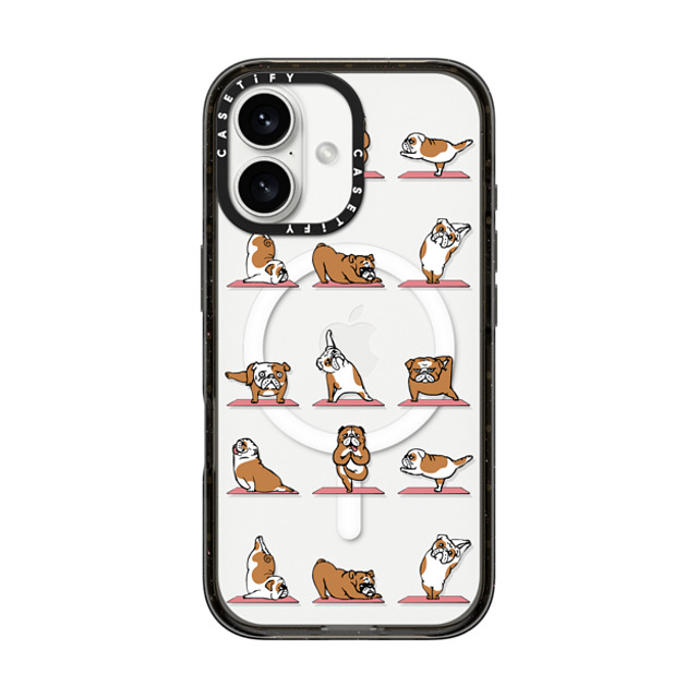 Huebucket x CASETiFY iPhone 16 Case Dog,Yoga Black Impact Case MagSafe Compatible English Bulldog Yoga 2 Mother's Day Huebucket x CASETiFY iPhone 16 Case Dog,Yoga Black Impact Case MagSafe Compatible English Bulldog Yoga 2 Mother's Day