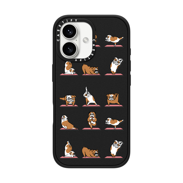 Huebucket x CASETiFY iPhone 16 Case Dog,Yoga Matte Black Impact Case MagSafe Compatible English Bulldog Yoga 2 Father's Day Huebucket x CASETiFY iPhone 16 Case Dog,Yoga Matte Black Impact Case MagSafe Compatible English Bulldog Yoga 2 Father's Day