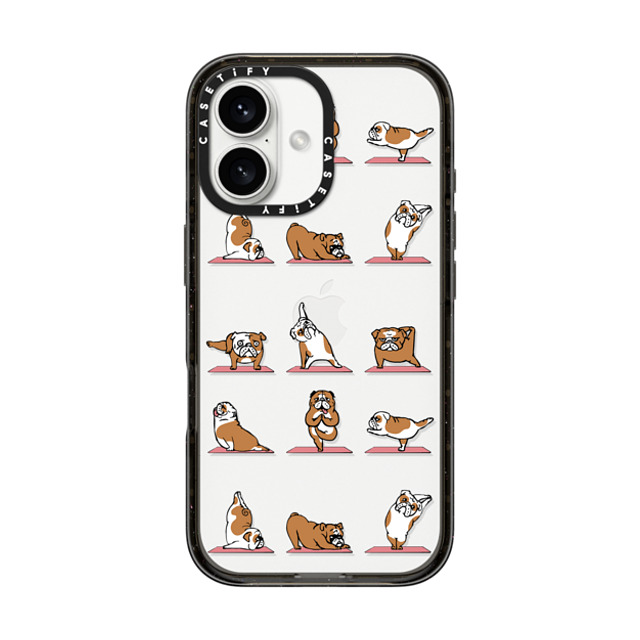 Huebucket x CASETiFY iPhone 16 Case Dog,Yoga Black Impact Case English Bulldog Yoga 2 Father's Day Huebucket x CASETiFY iPhone 16 Case Dog,Yoga Black Impact Case English Bulldog Yoga 2 Father's Day