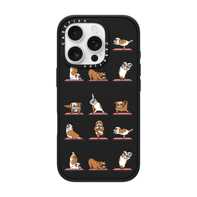 Huebucket x CASETiFY iPhone 16 Pro ケース Dog,Yoga マットブラック インパクトケース MagSafe対応 English Bulldog Yoga 2 Back to School Huebucket x CASETiFY iPhone 16 Pro ケース Dog,Yoga マットブラック インパクトケース MagSafe対応 English Bulldog Yoga 2 Back to School