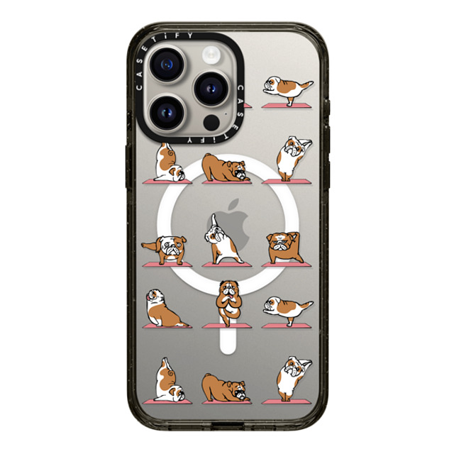 Huebucket x CASETiFY iPhone 15 Pro Max ケース Dog,Yoga ブラック インパクトケース MagSafe対応 English Bulldog Yoga 2 Back to School Huebucket x CASETiFY iPhone 15 Pro Max ケース Dog,Yoga ブラック インパクトケース MagSafe対応 English Bulldog Yoga 2 Back to School