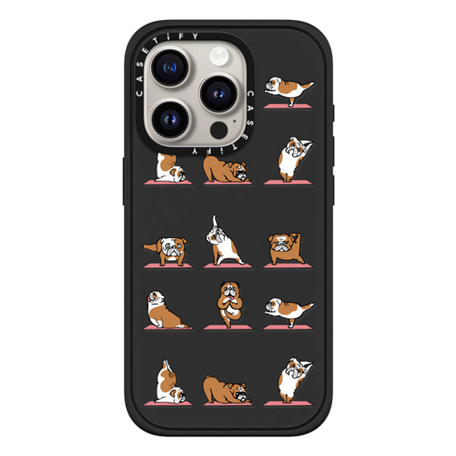 Huebucket x CASETiFY iPhone 15 Pro ケース Dog,Yoga マットブラック インパクトケース MagSafe対応 English Bulldog Yoga 2 Back to School Huebucket x CASETiFY iPhone 15 Pro ケース Dog,Yoga マットブラック インパクトケース MagSafe対応 English Bulldog Yoga 2 Back to School