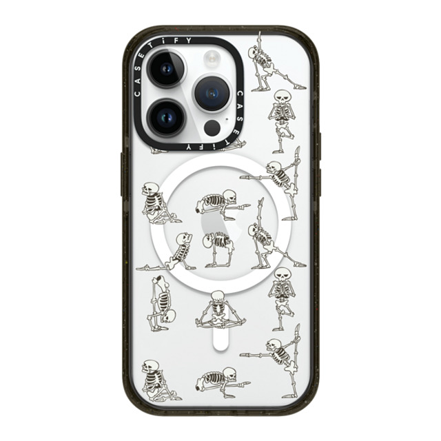 Huebucket x CASETiFY iPhone 14 Pro ケース ブラック インパクトケース MagSafe対応 Skeleton Yoga