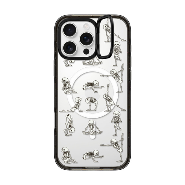 Huebucket x CASETiFY iPhone 16 Pro Max ケース ブラック インパクトリングスタンドケース MagSafe対応 Skeleton Yoga