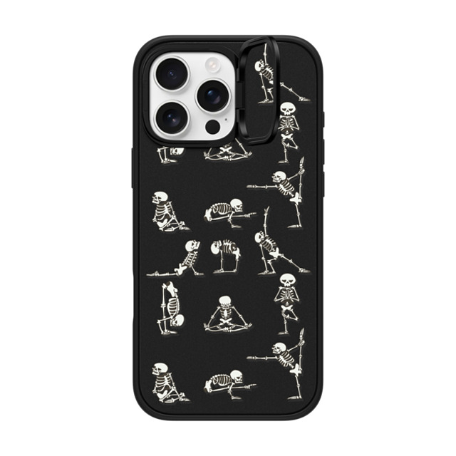 Huebucket x CASETiFY iPhone 16 Pro Max ケース マットブラック インパクトリングスタンドケース MagSafe対応 Skeleton Yoga