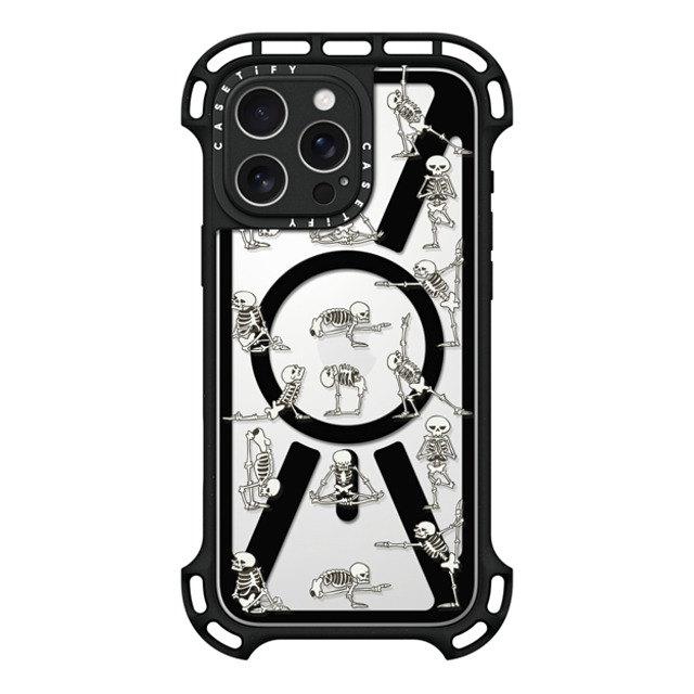 Huebucket x CASETiFY iPhone 16 Pro Max ケース ブラック ウルトラ バウンスケース MagSafe対応 Skeleton Yoga