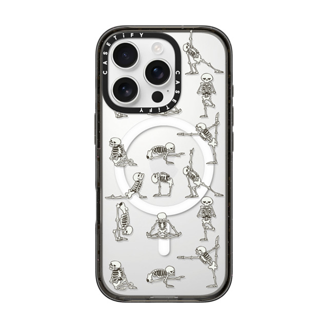 Huebucket x CASETiFY iPhone 16 Pro ケース ブラック インパクトケース MagSafe対応 Skeleton Yoga