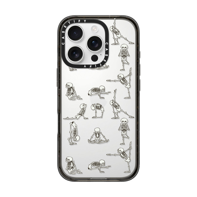 Huebucket x CASETiFY iPhone 16 Pro ケース ブラック インパクトケース Skeleton Yoga