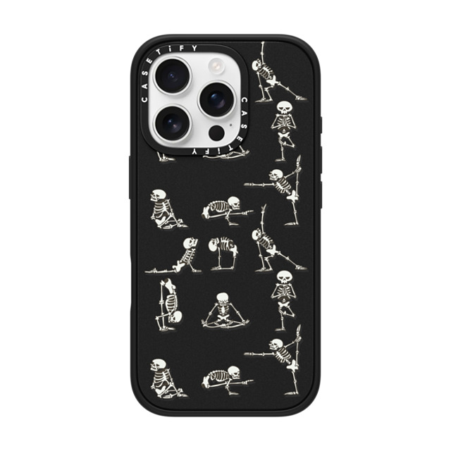 Huebucket x CASETiFY iPhone 16 Pro ケース マットブラック インパクトケース Skeleton Yoga