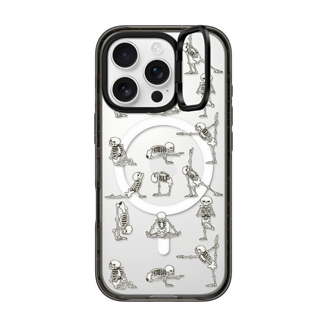 Huebucket x CASETiFY iPhone 16 Pro ケース ブラック インパクトリングスタンドケース MagSafe対応 Skeleton Yoga